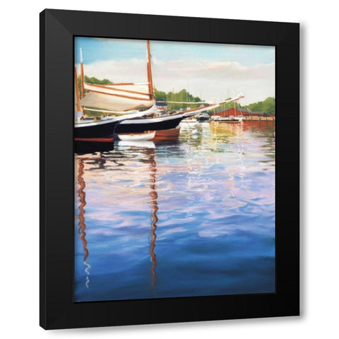 Harbor Reflections Black Modern Wood Framed Art Print with Double Matting by Parent, Joanne