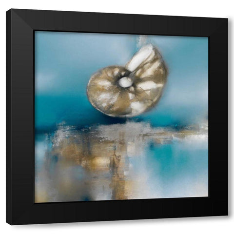 Blue Shores Nautilus Black Modern Wood Framed Art Print by Prior, J.P.