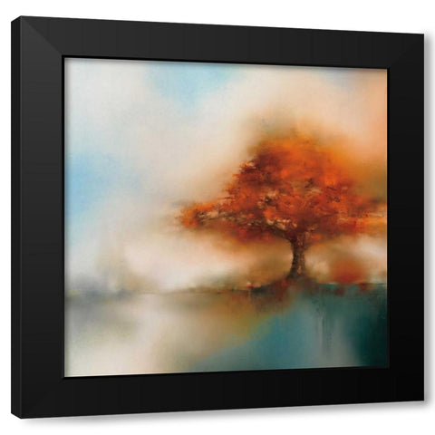 Morning Mist and Maple I Black Modern Wood Framed Art Print by Prior, J.P.