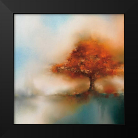 Morning Mist and Maple I Black Modern Wood Framed Art Print by Prior, J.P.