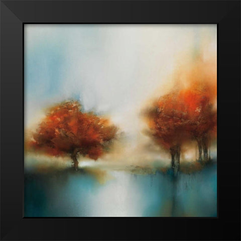 Morning Mist and Maple II Black Modern Wood Framed Art Print by Prior, J.P.