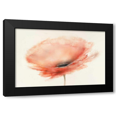Chiffon Poppy Black Modern Wood Framed Art Print with Double Matting by Prior, J.P.
