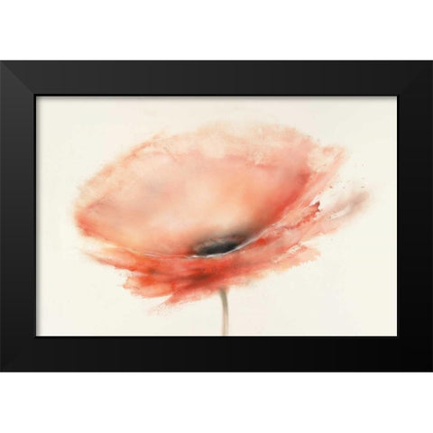 Chiffon Poppy Black Modern Wood Framed Art Print by Prior, J.P.