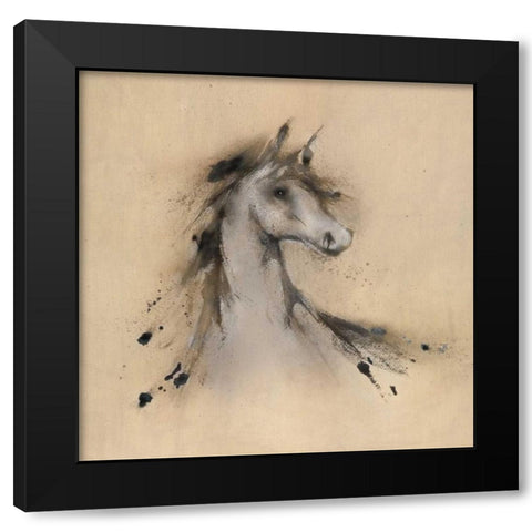 Horse Play I Black Modern Wood Framed Art Print with Double Matting by Prior, J.P.