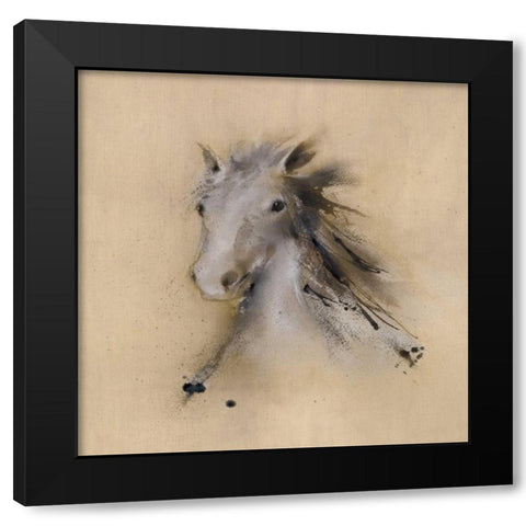Horse Play II Black Modern Wood Framed Art Print by Prior, J.P.
