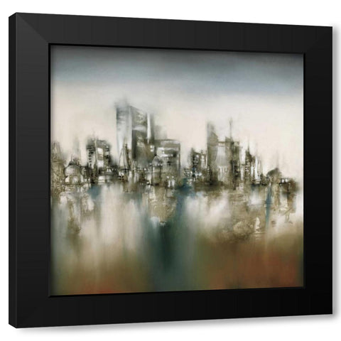 Urban Haze Black Modern Wood Framed Art Print by Prior, J.P.