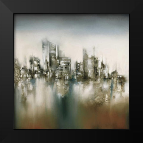 Urban Haze Black Modern Wood Framed Art Print by Prior, J.P.