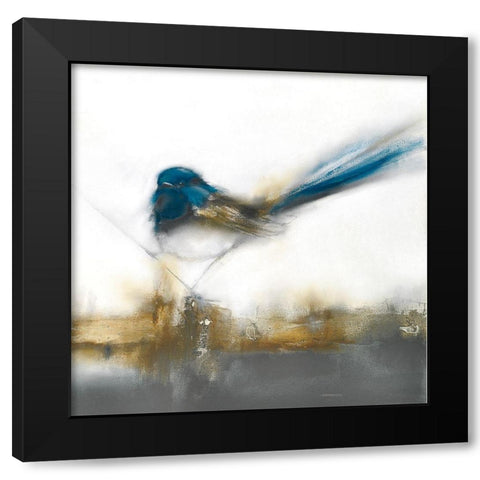 Little Blue II Black Modern Wood Framed Art Print with Double Matting by Prior, J.P.