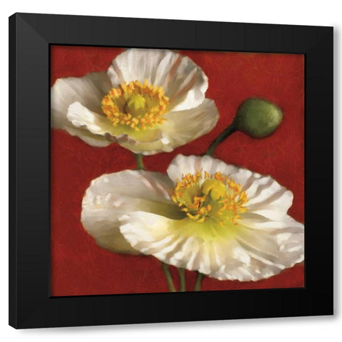 Poppy Elegance I Black Modern Wood Framed Art Print with Double Matting by Pahl, Janel
