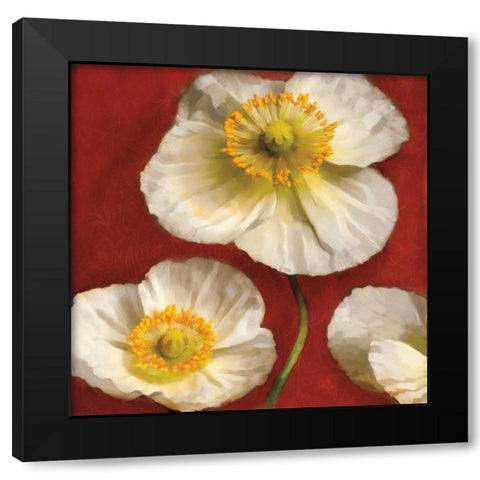 Poppy Elegance II Black Modern Wood Framed Art Print with Double Matting by Pahl, Janel