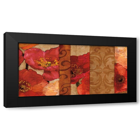 Poppy Patterns Black Modern Wood Framed Art Print by Pahl, Janel