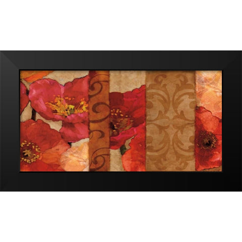 Poppy Patterns Black Modern Wood Framed Art Print by Pahl, Janel