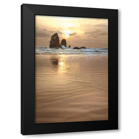 Sunset Silhouette Black Modern Wood Framed Art Print with Double Matting by Pahl, Janel
