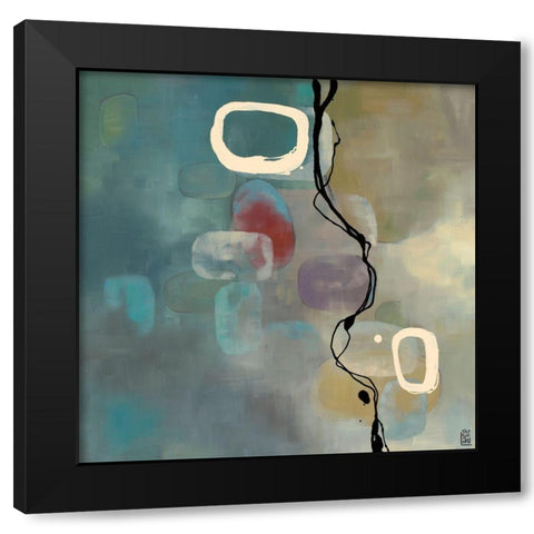 Turqouise Retro Black Modern Wood Framed Art Print with Double Matting by Maitland, Laurie