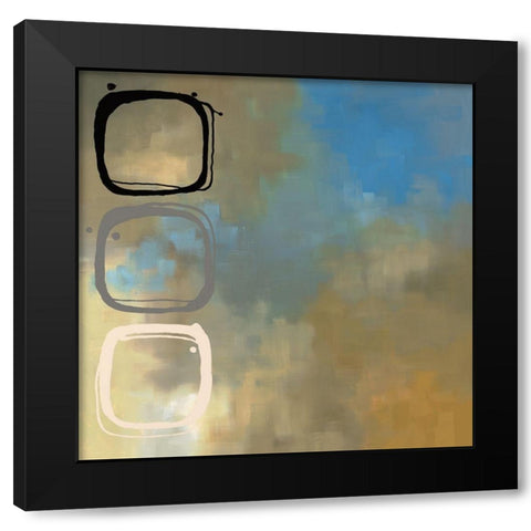Retro Aqua II Black Modern Wood Framed Art Print with Double Matting by Maitland, Laurie