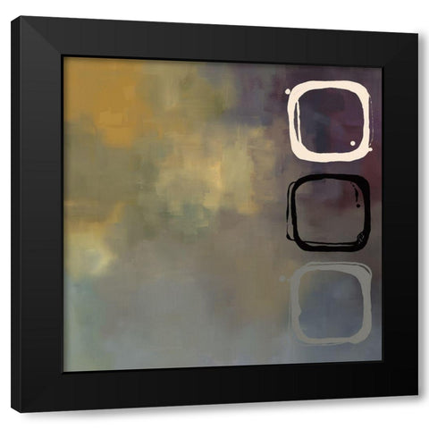 Retro Aubergine and Ochre I Black Modern Wood Framed Art Print with Double Matting by Maitland, Laurie