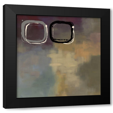 Retro Aubergine and Ochre II Black Modern Wood Framed Art Print by Maitland, Laurie