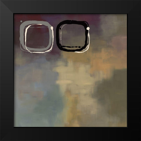 Retro Aubergine and Ochre II Black Modern Wood Framed Art Print by Maitland, Laurie