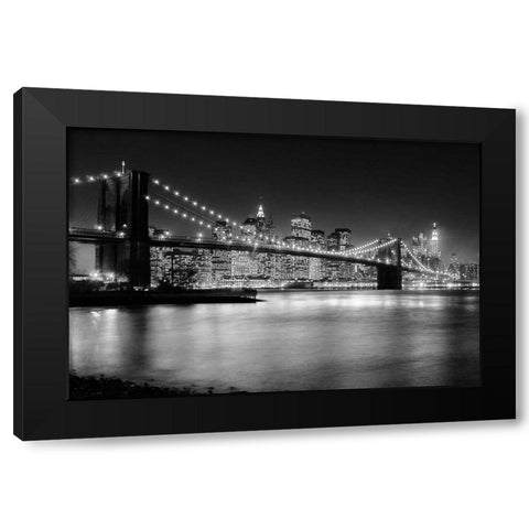 NYC Nights Black Modern Wood Framed Art Print by Papiorek, Nina
