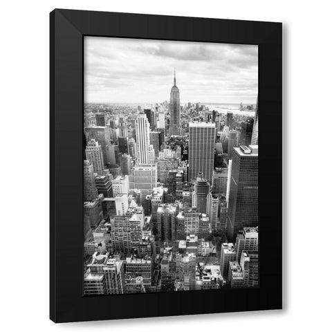 NYC Downtown Black Modern Wood Framed Art Print by Papiorek, Nina