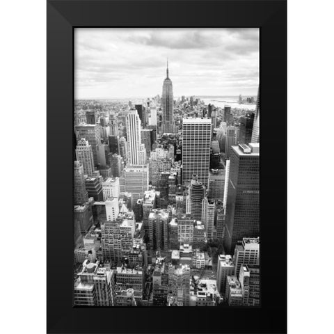 NYC Downtown Black Modern Wood Framed Art Print by Papiorek, Nina