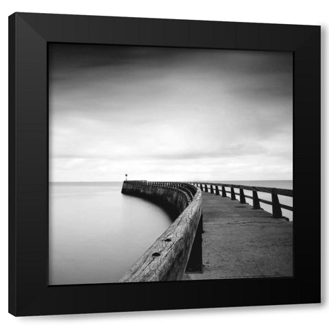 Into the Mist Black Modern Wood Framed Art Print by Papiorek, Nina