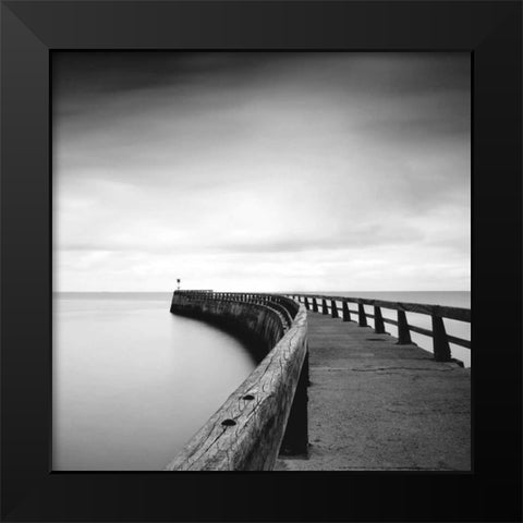 Into the Mist Black Modern Wood Framed Art Print by Papiorek, Nina