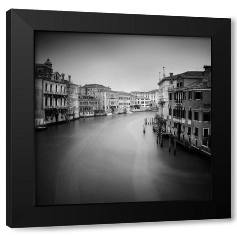 Canal Grande II Black Modern Wood Framed Art Print with Double Matting by Papiorek, Nina