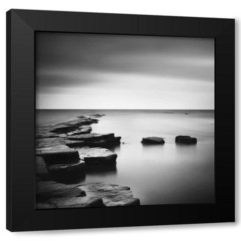 Coastal Calm Black Modern Wood Framed Art Print by Papiorek, Nina