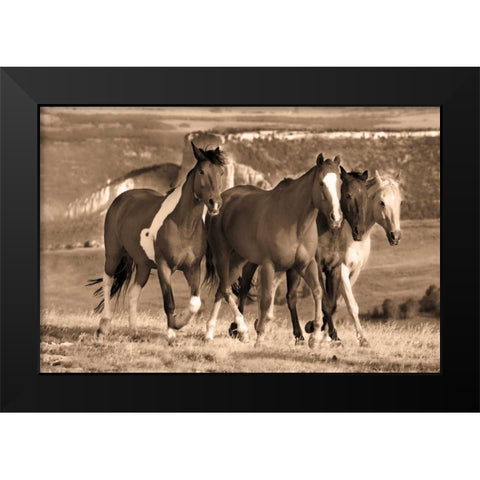 Morning Stroll Black Modern Wood Framed Art Print by Caro, Wendy