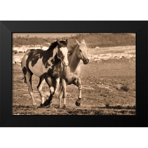 Wait Up Black Modern Wood Framed Art Print by Caro, Wendy