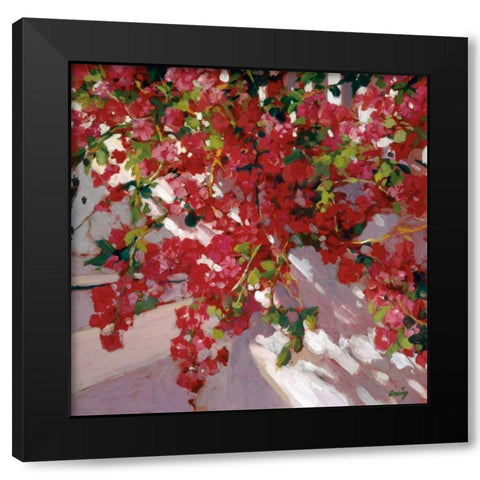 Hanging Flowers Black Modern Wood Framed Art Print by Craig, Philip
