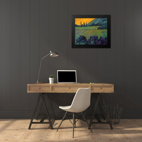 Champagne Vineyards Black Modern Wood Framed Art Print by Craig, Philip
