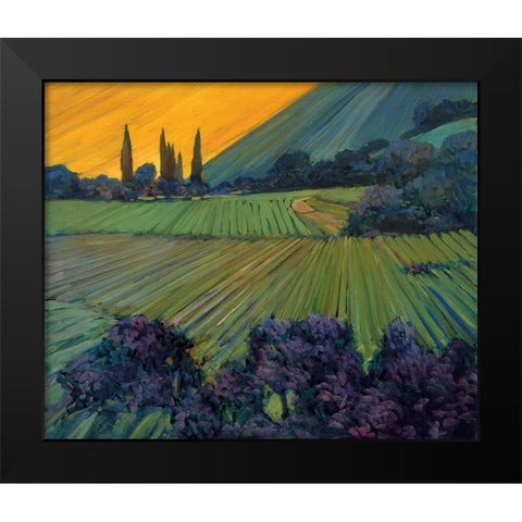 Champagne Vineyards Black Modern Wood Framed Art Print by Craig, Philip