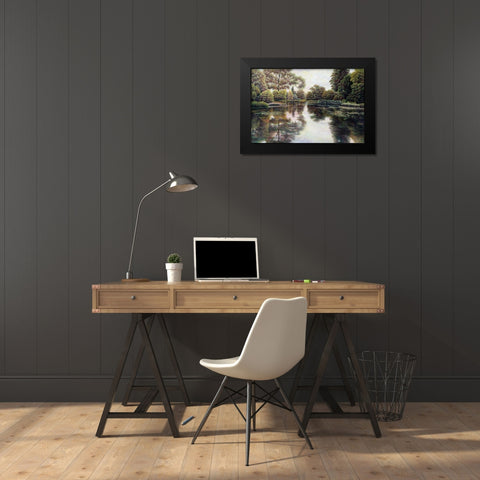 Natures Tapestry Black Modern Wood Framed Art Print by Howells, David