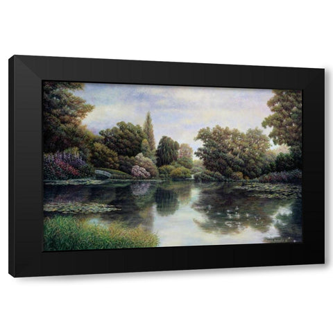 Tranquil Waters Black Modern Wood Framed Art Print with Double Matting by Howells, David