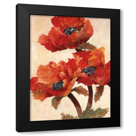 Poppies I Black Modern Wood Framed Art Print with Double Matting by Kamikura, Joyce
