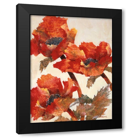 Poppies II Black Modern Wood Framed Art Print by Kamikura, Joyce