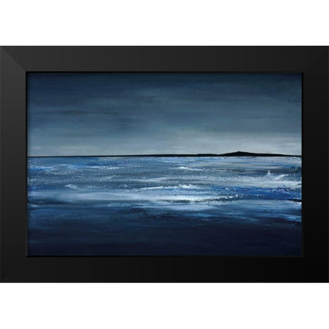 Blue Horizon Black Modern Wood Framed Art Print by Kaminsky, Earl