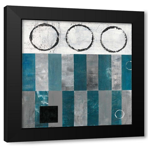 Circle and Square Detail Black Modern Wood Framed Art Print by Kaminsky, Earl
