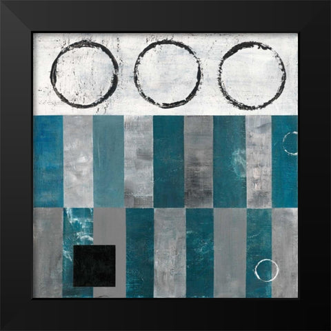 Circle and Square Detail Black Modern Wood Framed Art Print by Kaminsky, Earl