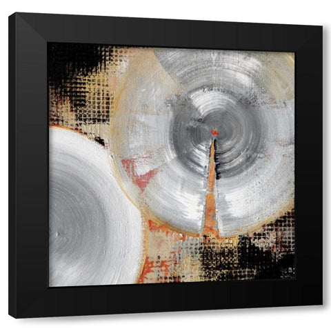 Circle Abstract II Black Modern Wood Framed Art Print with Double Matting by Li-Leger, Noah
