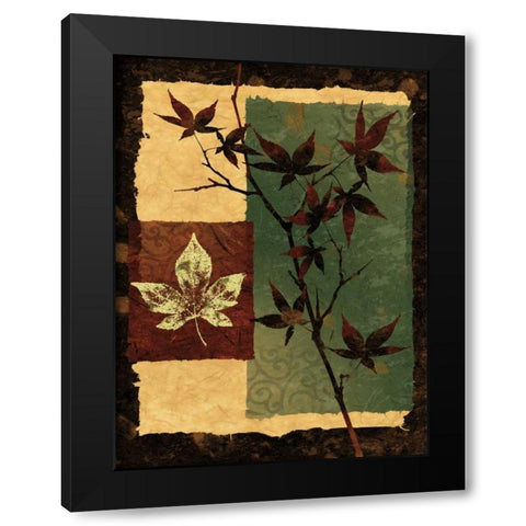 New Leaf II Black Modern Wood Framed Art Print with Double Matting by Mallett, Keith
