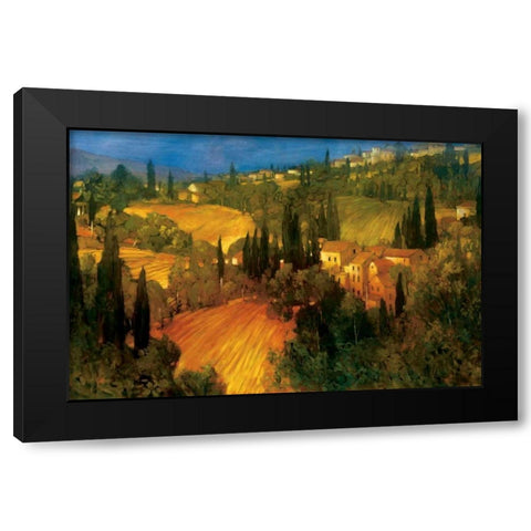 Hillside - Tuscany Black Modern Wood Framed Art Print with Double Matting by Craig, Philip
