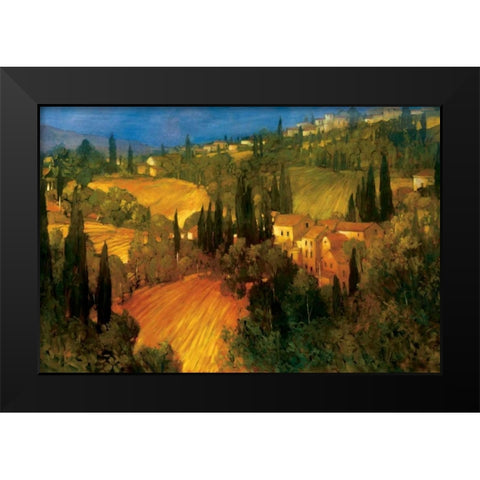 Hillside - Tuscany Black Modern Wood Framed Art Print by Craig, Philip