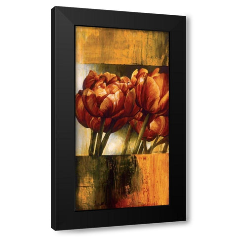 Floral Radiance I Black Modern Wood Framed Art Print with Double Matting by Thompson, Linda