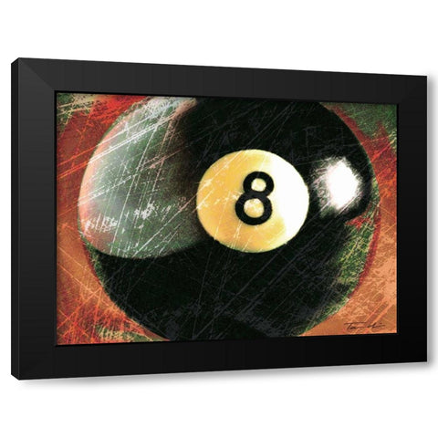 Behind The 8 Ball Black Modern Wood Framed Art Print by Venter, Tandi