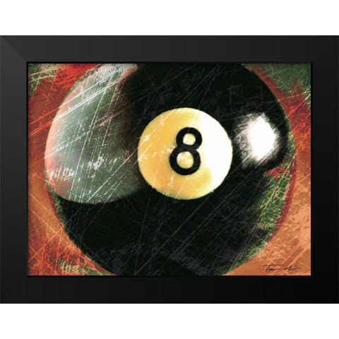 Behind The 8 Ball Black Modern Wood Framed Art Print by Venter, Tandi