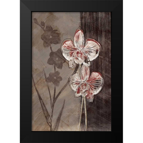 Orchid Sketch I Black Modern Wood Framed Art Print by Venter, Tandi