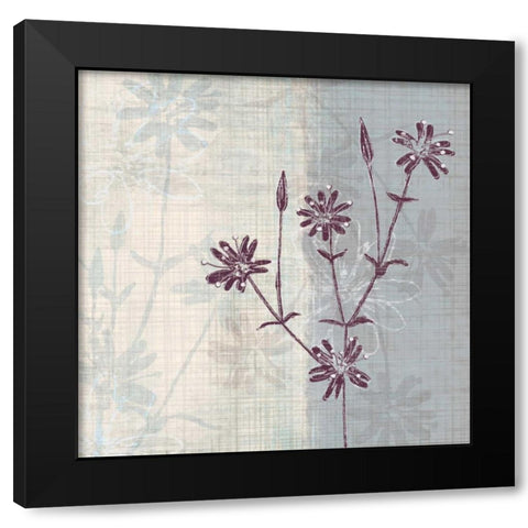 Periwinkle Fields II Black Modern Wood Framed Art Print by Venter, Tandi
